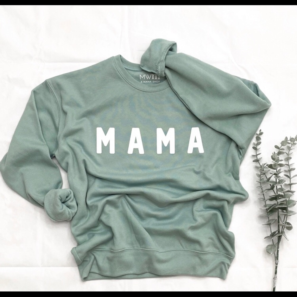 Mama crewneck sweatshirt in dusty blue